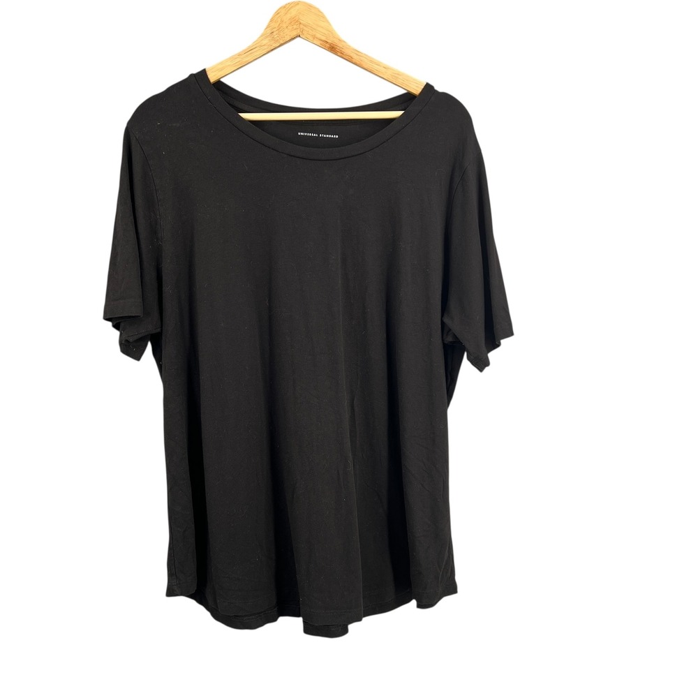 Universal Standard Black‎ Short Sleeve Stretch T-Shirt Estimated 14/16